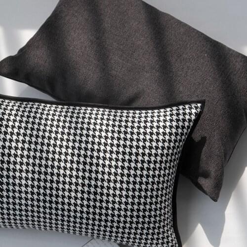 Houndstooth Black White Pillow Cushion Car Decoration Lumbar Pillow Rectangular Sofa Cushion Chair Cushions Pillow Decorative
