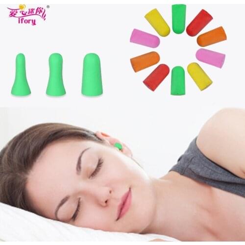 Ifory 10 Pieces Noise Reduction Earplugs Promote Sleep Protect Hearing Soft Slow Rebound Foam Sponge Earplugs Swim Protection