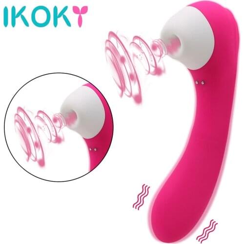 IKOKY Tongue Sucking Vibrator Oral Sex Dildo Vibrators G Spot Clitoris Vagina Stimulator Nipple Sucker Sex Toys for Women