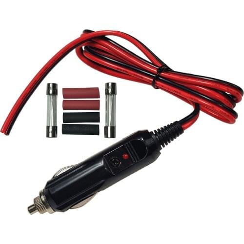 JKM 12V Universal Car Cig Lighter Plug With 1M 16AWG Cable DIY Car Blankets/Cushions/Electric Kettle Auto Electrical Appliances