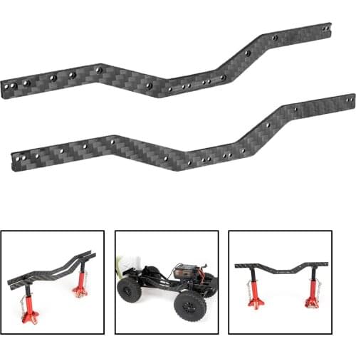 Carbon Fiber Car Frame Bracket Chassis Frame Rails Set Fit for Axial SCX24 RC Rock Buggy Car Model DIY