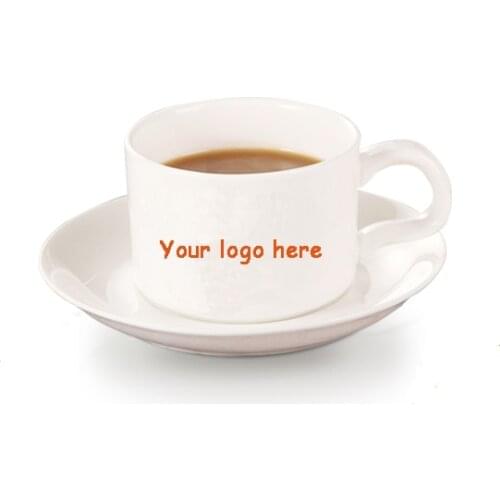 Small ceramic coffee cup with tray, 160ML, high quality bone china, logo printing is available