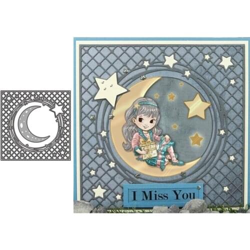 Moon Background Metal Cutting Dies for Scrapbooking Handmade Tools Mold Cut Stencil New 2021 DIY Card Make Mould Model Craft