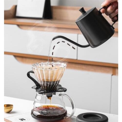 Pour Over Coffee Maker Set Coffee Carafe Pour Over Coffee Tea Kettle Stainless Steel Cof Coffee Dripper and Glass Coffee Server