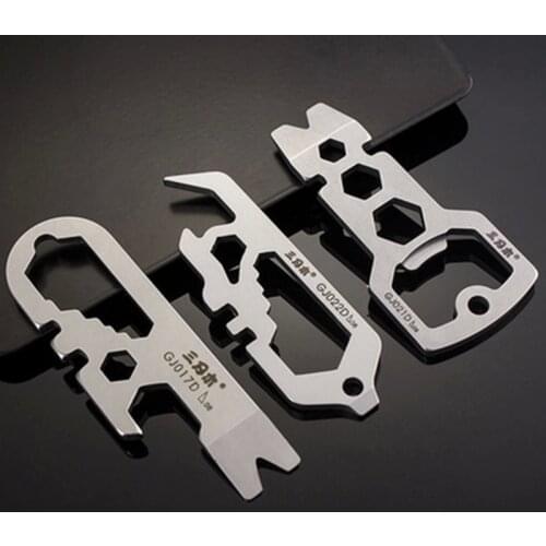 Outdoor 4Cr13 Ultra-thin Tools Stainless Steel Hanging Key Chain Creative Pocket Multi-functional Lightweight Folding Tool Card