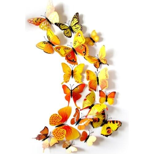 Newest Fridge Magnets 12PCS 3D Butterfly Design Decal Art Stickers Room Magnetic Home Decor DIY Wall Decoration