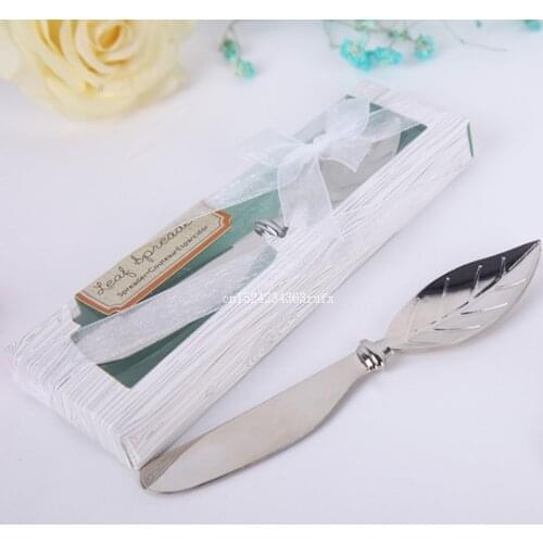 50pcs Stainless Steel Leaf Shape Butter Knife Bread Handle Master Breakfast Tool Dessert Jam Spreader Silver Plate Vintage