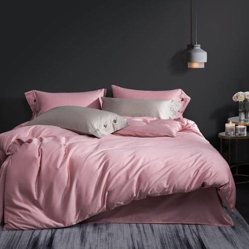 1pc Embroidery Duvet Cover Solid Color 240x220 60 Thread Cotton Bedding Quilt Covers Queen Size Cover