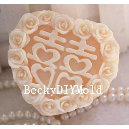 Wholesale!!!1pcs Rose Double XI (zx26) Silicone Handmade Soap Mold Crafts DIY Mould