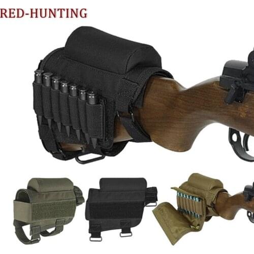 Rifle Buttstock Portable Adjustable Tactical Shell Holder Cheek Rest Pouch Holder Pack With Ammo Carrier Case