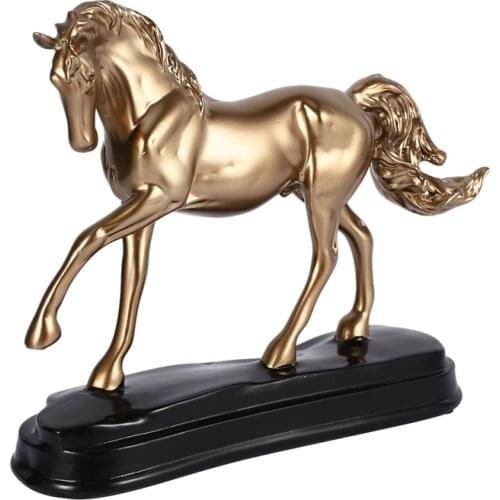 Practical Home Decor Resin Copper Horse Ornaments Artificial Wine Cabinet Crafts Home Decor Accessories Gifts Imitation Animal F