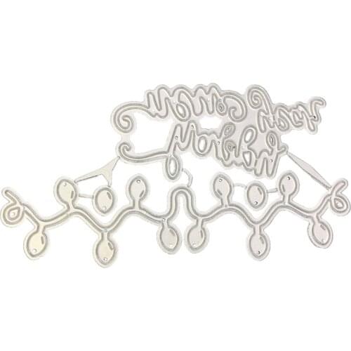 Happy New Year Metal Cutting Dies Stencil DIY Scrapbooking Album Paper Card Template Mold Embossing Craft Decoration