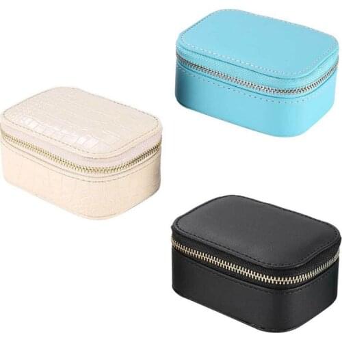 European Style Jewelry Box Faux Leather Earrings Necklace Bracelet Storage Case 50PE