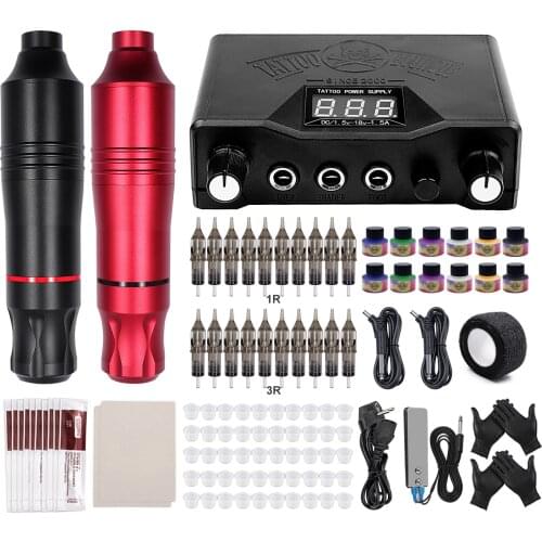 Tattoo Machine Kit Complete Rotary Tattoo Pen Power Supply Eyebrow Permanent Makeup PMU Tattoo Pen Kit Professional Tattoo Pen