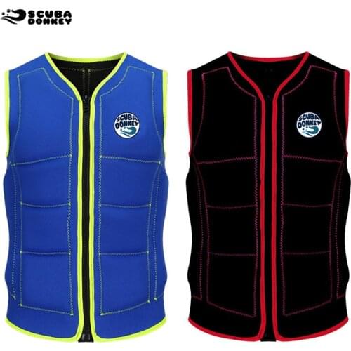Outdoor Adult Floating Jacket Fishing Life Vest Neoprene Black Blue Sailing Kayak Fishing Convenient Canoeing Safety Cloth