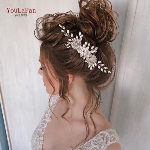 YouLaPan HP77 Wedding Hair Clips Wedding Tiara Wedding Headwear Handmade Rhinestone Bridal Hair Comb Wedding Hair Accessories