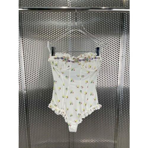 Sexy 2021 Summer Women Diamonds Strapless Jumpsuits Female Casual Fashion Bobysuits Playsuits Rompers 3 Color Ddxgz2 5.11