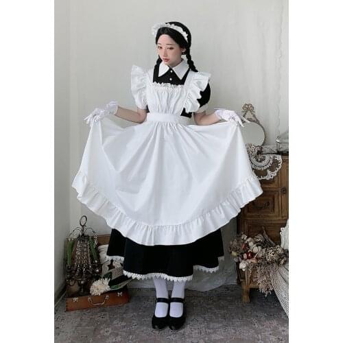 Women Maid Outfit Anime Long Dress French Court Maid Dress Lolita Dresses Cosplay Costume