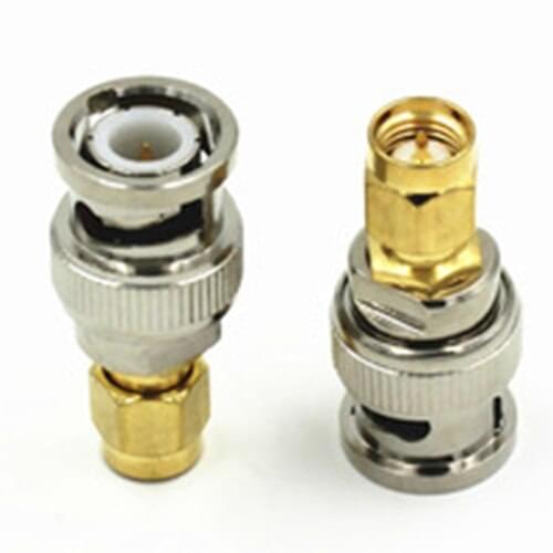 2pcs/lot BNC Male Plug to SMA Male RF Coaxial Adapter Connector