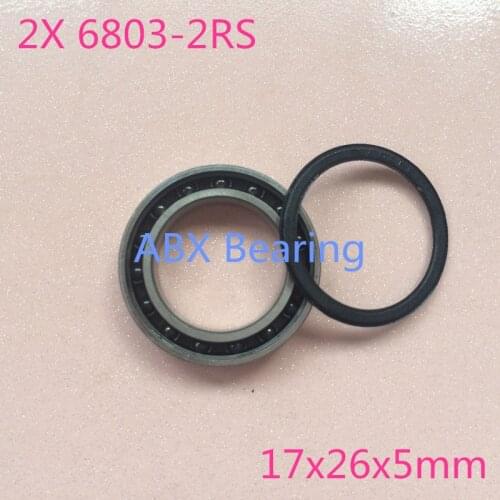 2pcs/lot S6803-2RS S6803 6803 2RS 61803 6803RS stainless steel 440C hybrid ceramic deep groove ball bearing 17x26x5mm