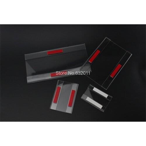 55*75 1.5mm 50pcs Acrylic Label Sign Tag Price Frame Display Shelf Wall Desk Adhesive Amounting Price Sign Holder Label Frame