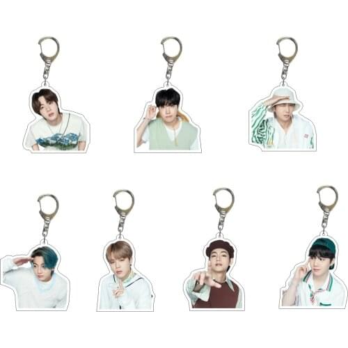 7Pcs/lot Kpop 2021 Festa Muster SOWOOZOO Acrylic Keychain Jungkook Jimin Suga Rm V Jin Jhope Figure Pendant Keyring Decoration