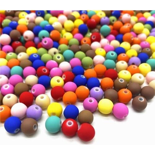 6/8/10/12mm Rubber Beads Round Beads Loose Spacer Acrylic Beads for Jewelry Making DIY Bracelet necklace Accessories