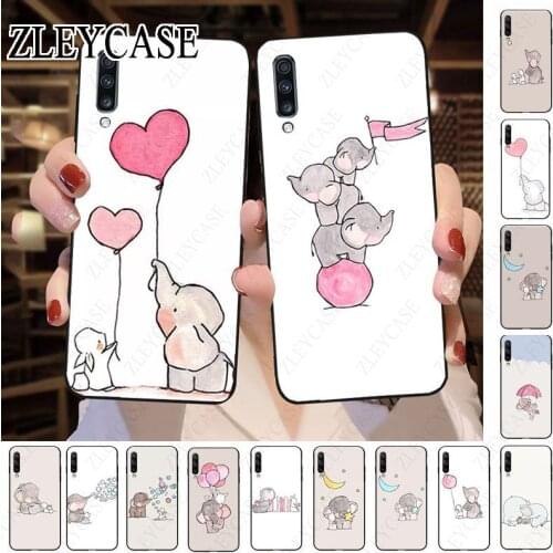 Little prince elephant Black TPU Soft Phone Case For Samsung Galaxy A50 A10 A20 A20E A20S A40 A51 A70 A30 A6 A7 A8 Cases