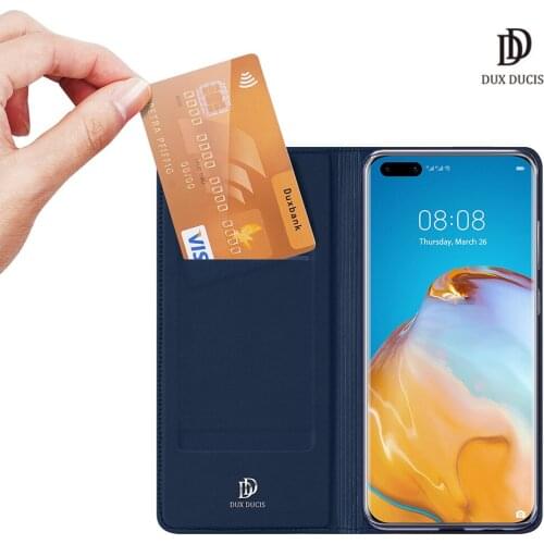 For Huawei P40 DUX DUCIS Skin Pro Series Leather Wallet Flip Case Full Protection Steady Stand Magnetic Closure PU+TPU