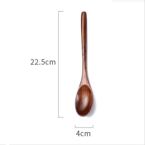 Wooden Spoons Wood Soup Spoons for Eating Mixing Stirring Cooking, Long Handle Spoon with Japanese Style Kitchen