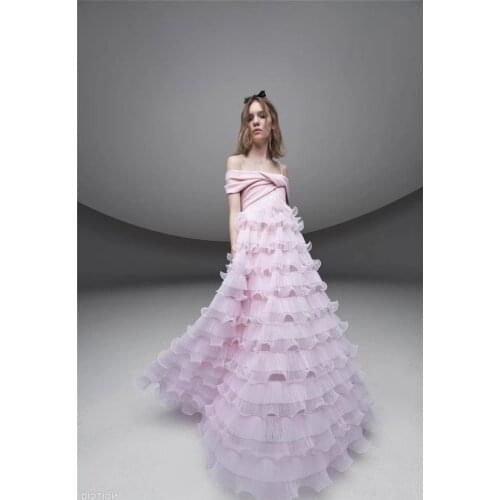 Women Newlife Pink Spaghetti Strap Cascading Ruffle Celebrity Sexy Women Dress Evening Party Dress