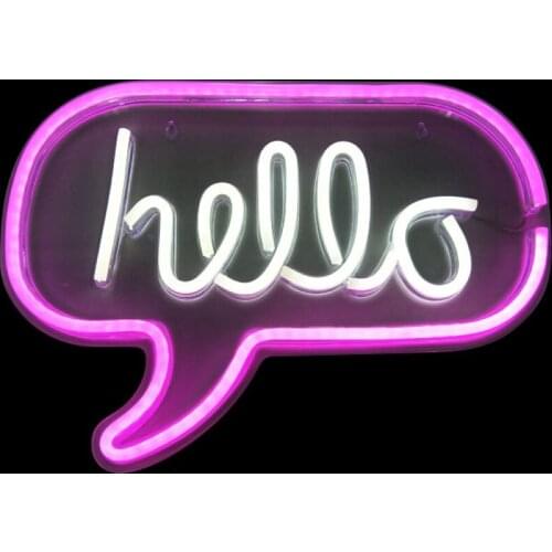Hello Custom Neon Sign Gorgeous LED Neon Sign Light Office Room Indoor Outdoor Neon Sign Wall Art Neon Sign Wall Decor USB Power