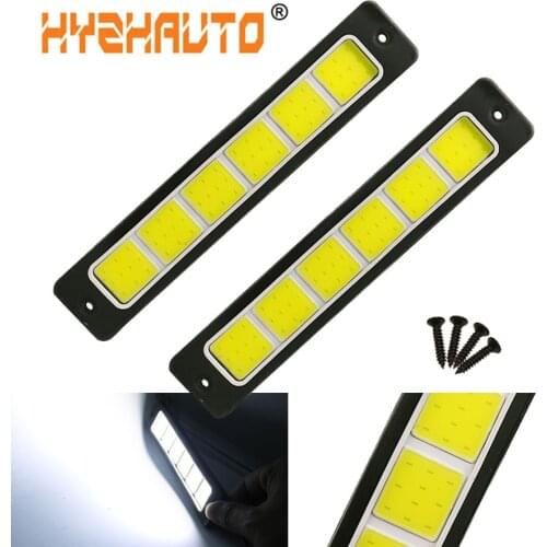 HYZHAUTO 2Pcs Super Bright LED Daytime Running Lights Car Driving Fog Lamp Waterproof Flexible DRL COB LED Strip 190x35mm 12V