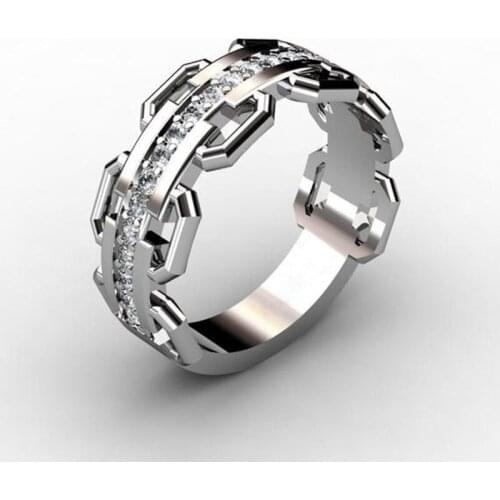 Classic Hot Sale Punk Rings Male AAA CZ Stone Wedding Ring For Men Vintage Jewelry