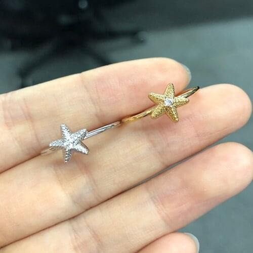 Rings 2021 Trend Womens Ring Couple Wedding Gold Stainless Steel Five-Pointed Star Shape Summer Beach Ring Jewelry Female Gift