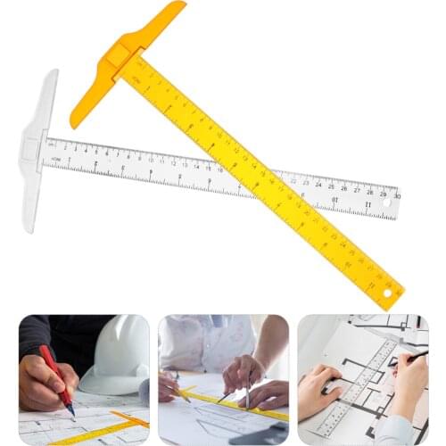 2 Pcs T Shape Rulers Double Scale Ruler Measuring Ruler Measuring Tool