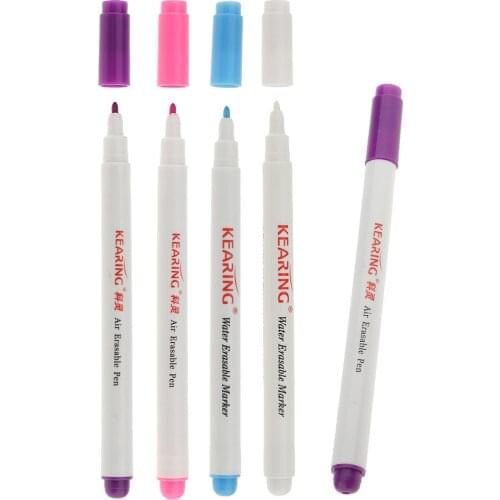 5Pcs Water Erasable Fabric Marking Pen Textile Ink Pen for Patchwork Craft Single Head 1mm 0.5mm
