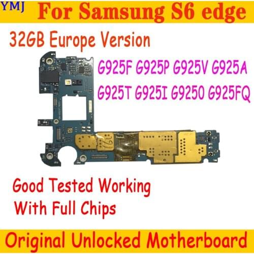 For Samsung Galaxy S6 edge G925F Motherboard Original Unlocked With full chips & Android System 100% tested good working