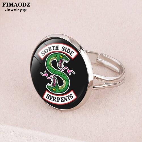 FIMAODZ Fashion Riverdale Ring Glass Cabochon Photo Adjustable Exquisite Rings Women Men TV Jewelry Gift