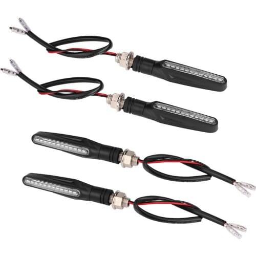 Motorcycle 12V 4PCS LED Turn Signals Light Tail Flasher Flowing Waterproof Blinker IP68 Universal For MT07 MT09 R1 R3 R1200GS