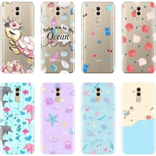 Turtle Ocean Sea Animal Heart Back Cover For Huawei Mate 20 10 9 Pro Soft Phone Case Silicone For Huawei Mate 7 8 9 10 20 Lite