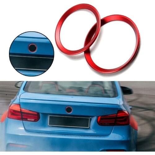 Covers Logo Surrounding Ring Trims For BMW F30 E90 M3 M4 Emblem 2pcs Red