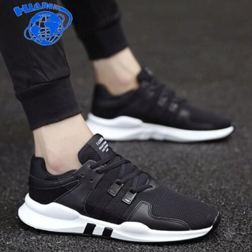 HUANQIU 2018 New Soft Bottom Lace Up mens Shoes Breathable Net Surface Student Sport Shoes Causal Shoes Small ZLL135