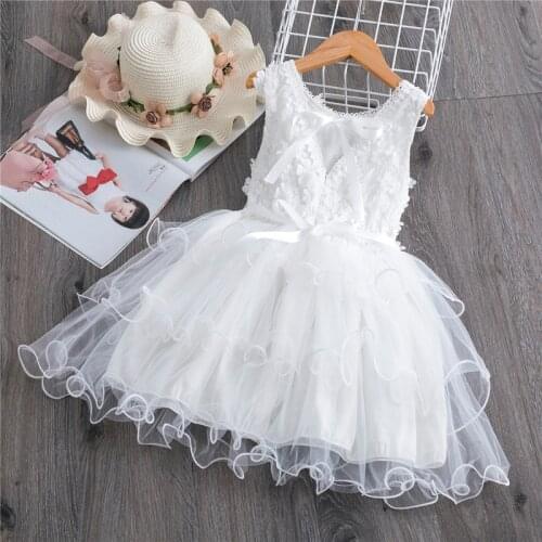 3-7 Years High Quality Summer Girl Dress 2021 New Floral Cotton Solid Draped Ruched Kid Children Clothing Girl Princess Dresses
