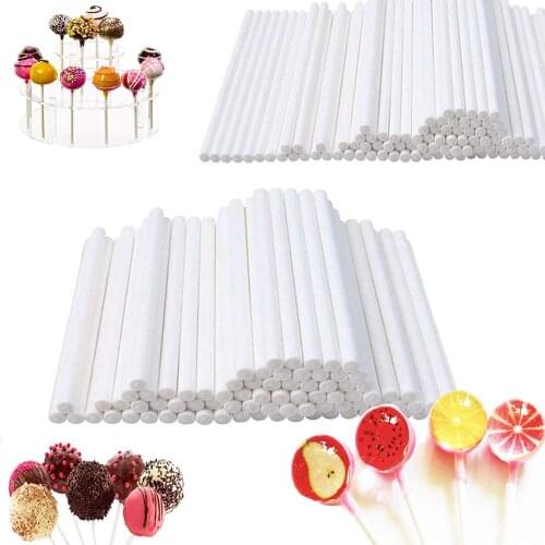 50/100Pcs/set Disposal Lollipop Sticks for Candy Pops Non-Toxic Food Grade Plastic Sucker Tubes Sticks for Chocolate Cake Tool