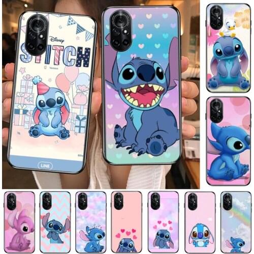 Pink Stitch Wow Clear Phone Case For Huawei Honor 20 10 9 8A 7 5T X Pro Lite 5G Black Etui Coque Hoesjes Comic Fash design