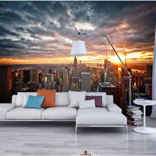 Dropship Photo Wallpaper New York Style Modern Urban Landscape Hotel Bedrooms Decoration Background Wallpaper Mural