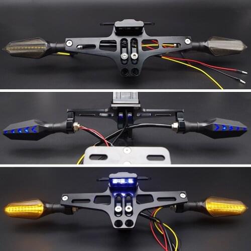 Motorcycle license frame LED Motorcycle turn signal Motobike number frame motos Motorcbike Scooter Number Plate Holder