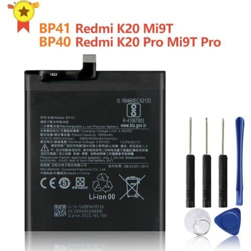 Xiao Mi Original Replacement Battery BP41 For Xiaomi Mi9T Redmi K20 Pro K20pro Mi 9T Pro Premium BP40 Authentic 3900mAh