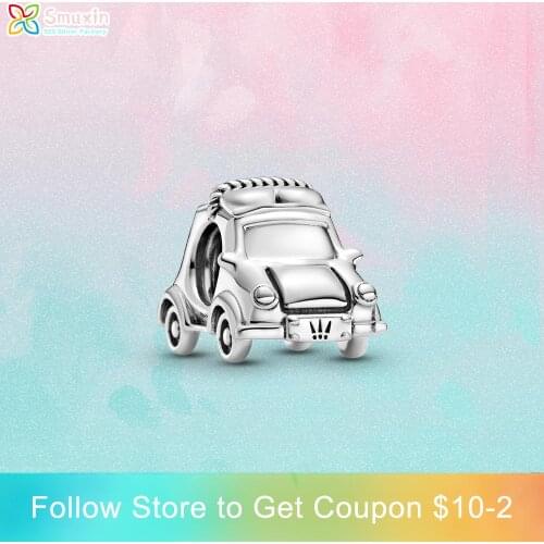 Smuxin 925 Sterling Silver Electric Car Charm fit Original Pandora Bracelets for Women Jewelry Making Girl DIY Jewelry
